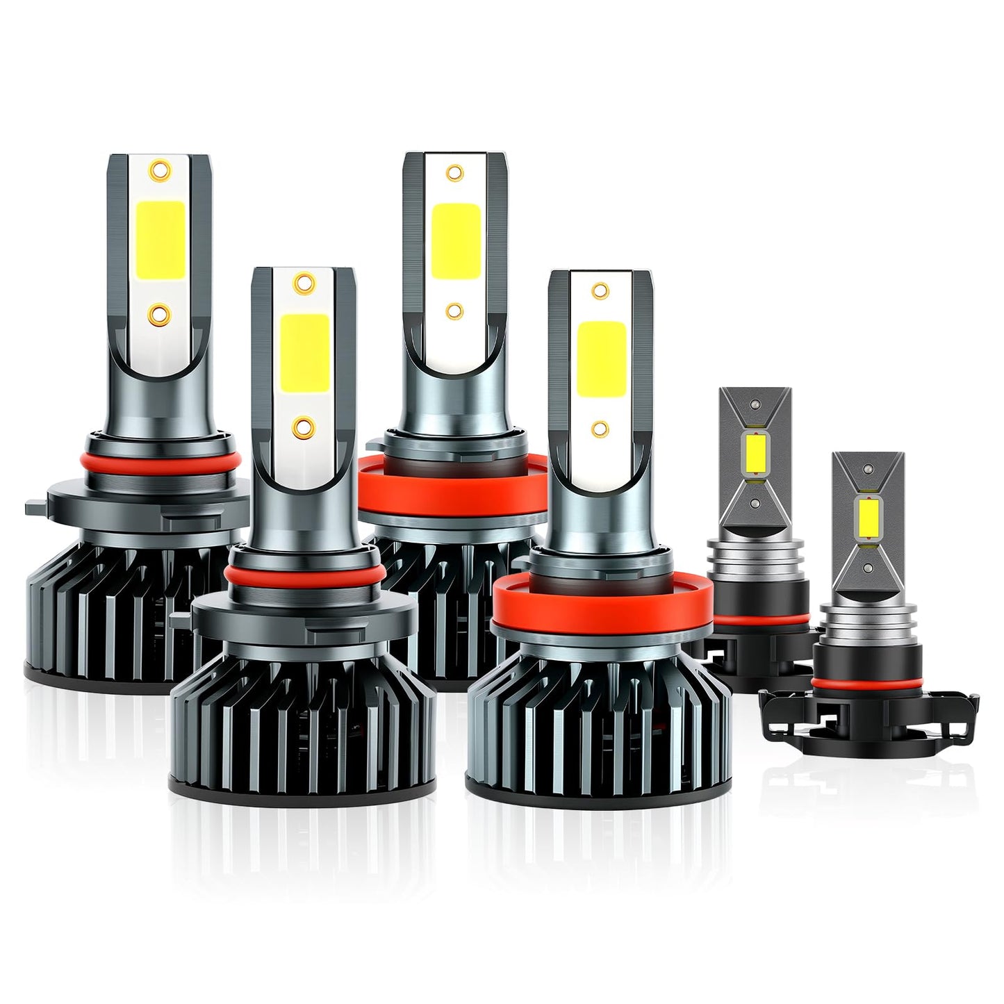 Ihnzcb Fit For Chevrolet Silverado 1500(2007-2015) Chevy Silverado 2500 Hd 3500 Hd(2007-2019) Combo 9005 High Beam H11 Low Beam Led Headlight + 5202/H16 Fog Light Bulbs Kits 6000K Super Brighter