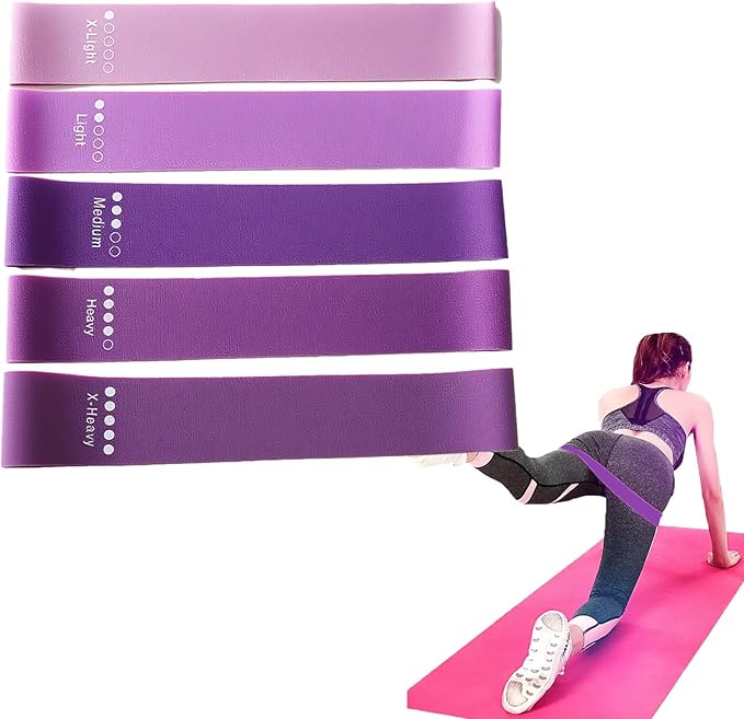 Resistance Bands for Working Out, Pull Up Bands Assistance, Exercise Workout Bands Resistance Set for Men Women 5 Pcs (Pur...