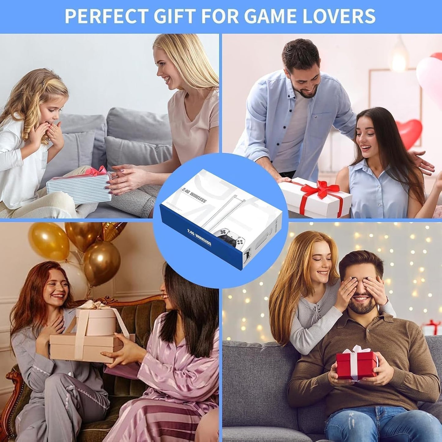 Wireless Retro Handheld Game Console, Retro Game Console, Built-in 20,000+ Plug-and-Play Retro Video Games, Equipped with 23 Classic simulators, 4K HD HDMI Output and Dual 2.4G Wireless Controller