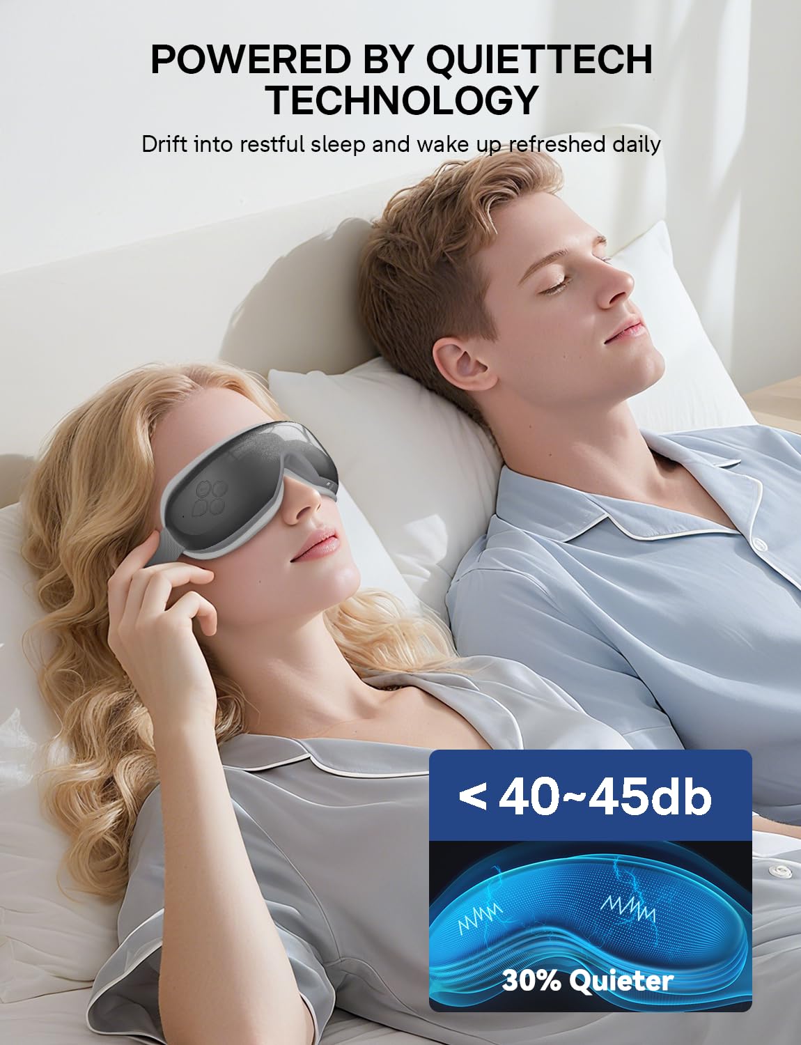 Eye Massager, Christmas Gifts for Mom Dad Women Men, Migraine Relief Massager with Compression and Bluetooth, Heated Eye Mask Reduce Eye Strain, Dry Eyes and Improve Sleep, Wedding Birthday Gifts