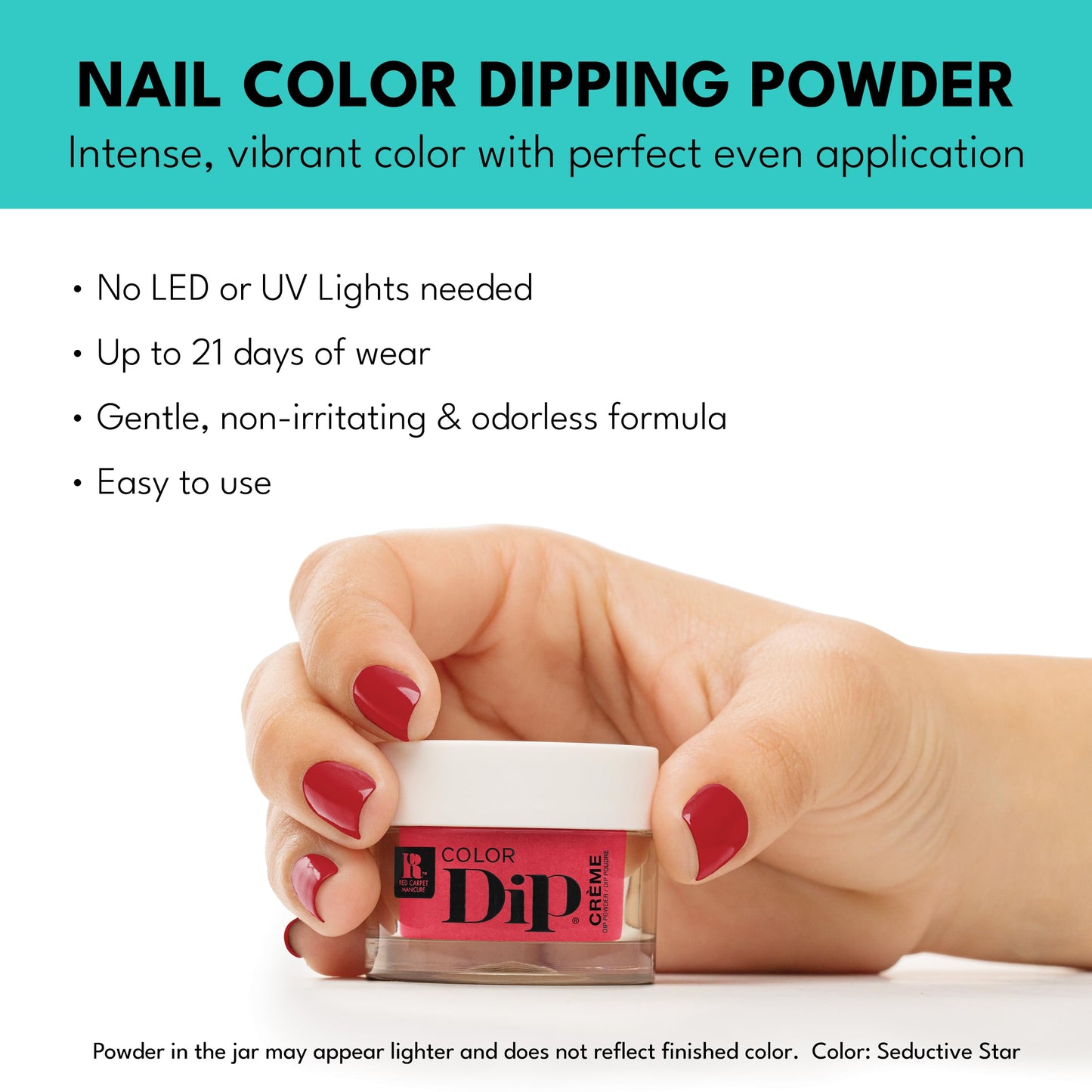 RC Red Carpet Manicure Color Dip - Essential Step for Perfect Dip Powder Manicure, Long-Lasting, Chip-Resistant, Fast-Drying, Sm