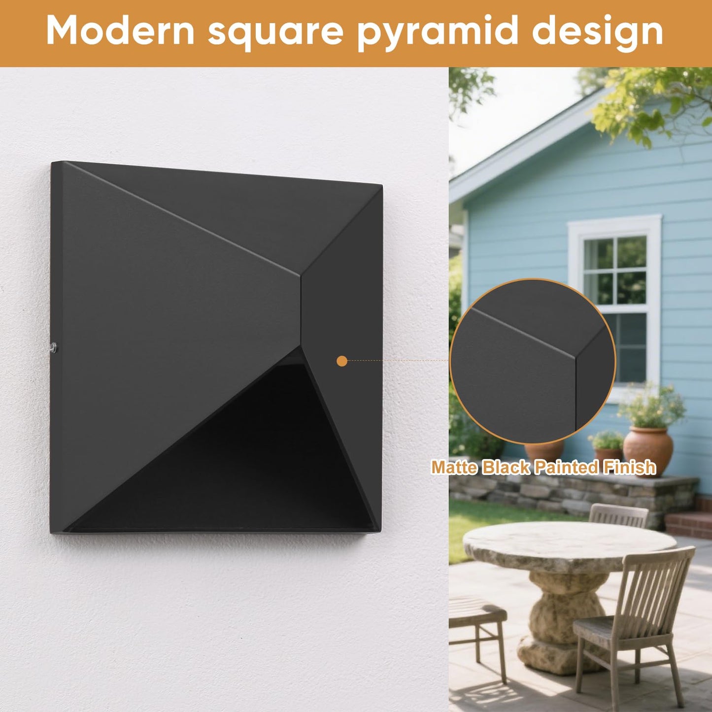 Qqcherry Outdoor Light Fixture Wall Mount  8W Led Exterior Lighting Fixtures For Outside  Modern Front Porch Lights  Waterproof Black Wall Sconce For House  Patio  Garage  Doorway  Entryway