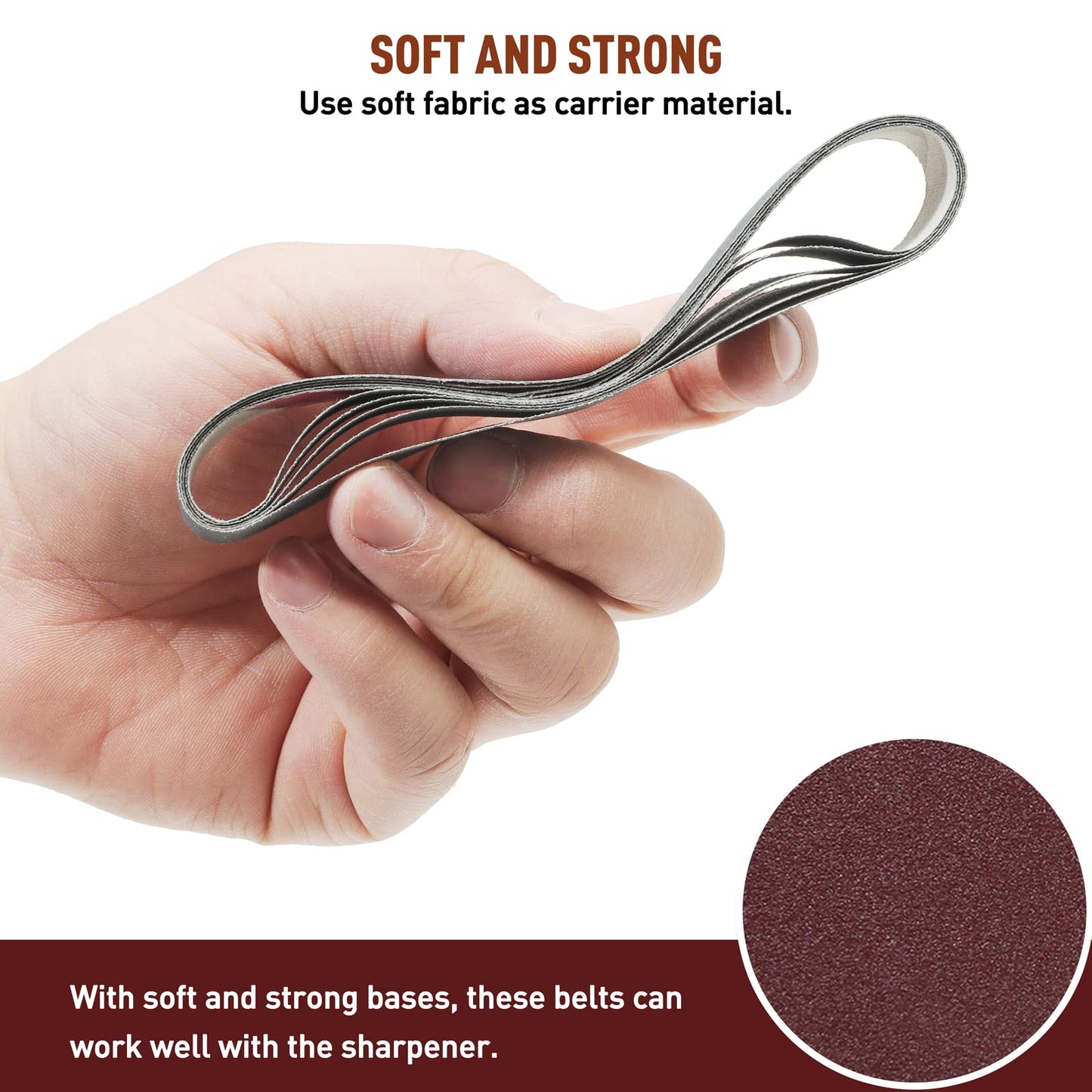 45 Pcs 3/4" x 12" Replacement Knife Sharpener Sanding Belt Kit for Work Sharp Knife & Tool Sharpener Ken Onion Edition (WSKTS-KO), 80/120/240/400/600/800/1000/2500/5000 Grits