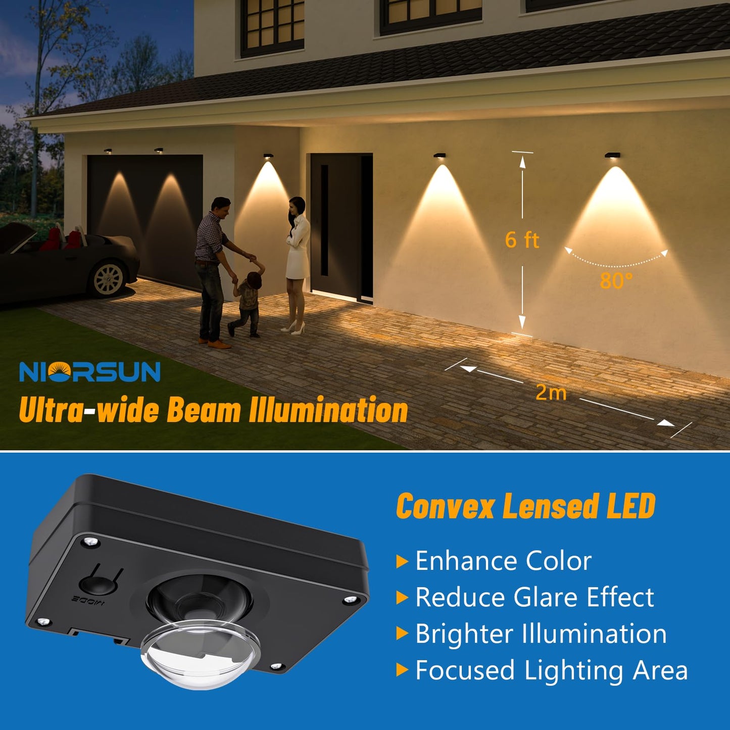 Niorsun Solar Fence Lights Outdoor Waterproof Warm & Cool White Rgb 12 Pack Led Spot Lens Deck Lights 9 Mode Solar Powered Wall Lighting Decor For Outside Patio Step Backyard Railing Pool Black