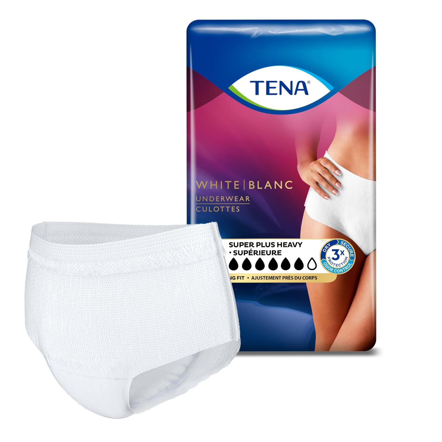 TENA Incontinence Underwear for Women, Super Plus Absorbency, Large, 16 Count