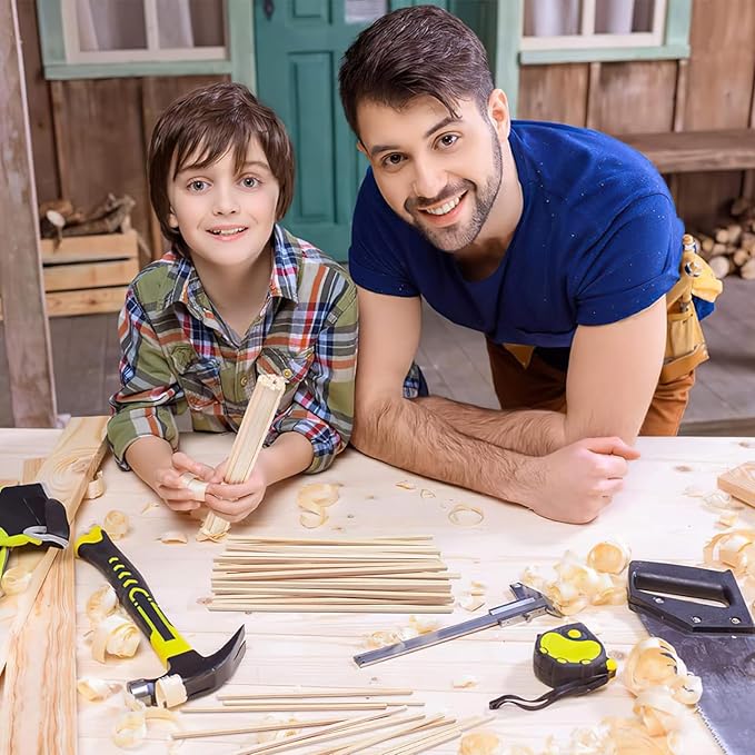 DaTpuik- 1/4 x 12 Inch 100 PCS Square Dowel Rods Wood Sticks Wooden Dowel Rods Unfinished Bamboo Sticks - for Crafts,Home Decor, Model Making and DIYers