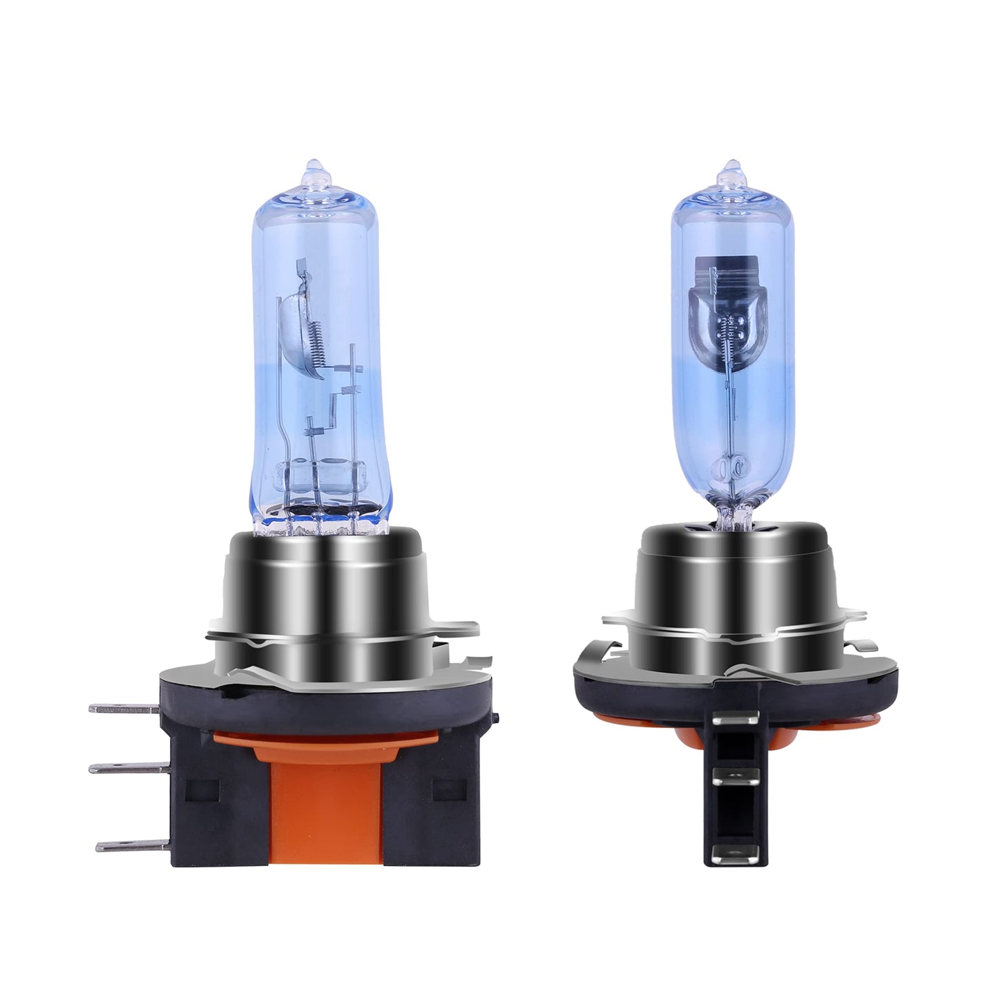 NEWBROWN H15 Halogen Headlight Bulb 12V 15/55W Super White Light 2 Pack, Glass, Yellow