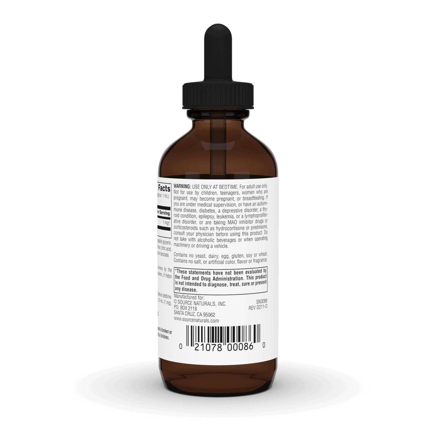 Source Naturals Melatonin* - 1 mg, 2 Fluid oz
