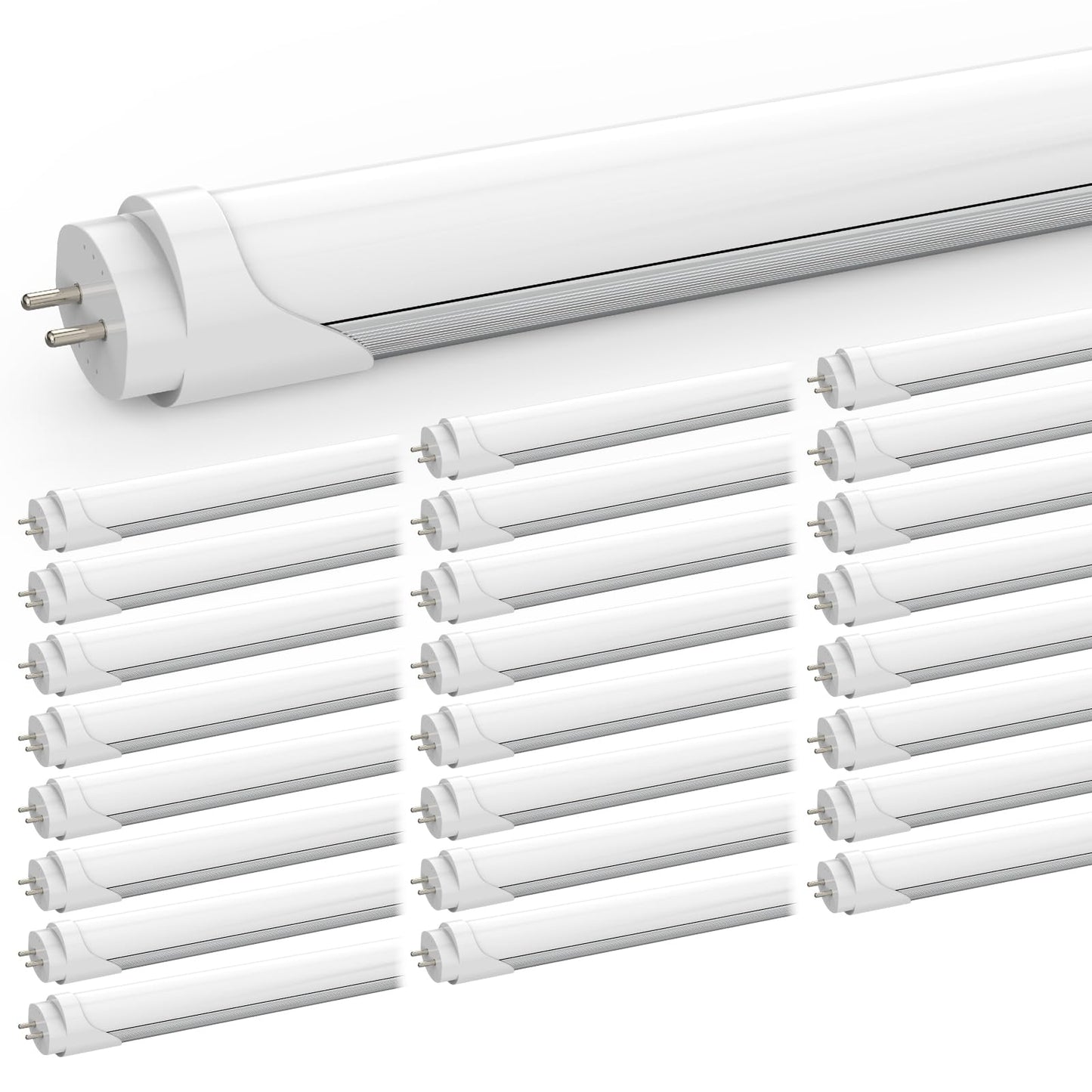 Cnsunway 4Ft T8 Led Tube Lights - 18W 2400Lm 6000K  Type A+B Ballast Bypass  Single/Double-Ended Power For T8/T10/T12 Fluorescent Replacement  Plug & Play Garage/Warehouse Lighting  Frosted (25 Pack)