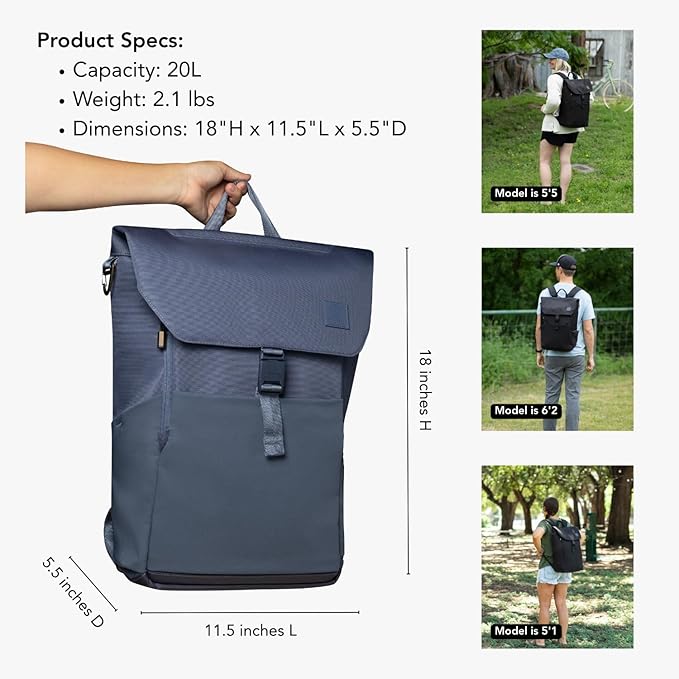 Huhu Diaper Bag Backpack – Baby Bag for Moms & Dads – Water-Resistant, Unisex Travel Kit for New Parents – Includes Changing Pad and 2 Organizer Pouches (Dusky Blue)