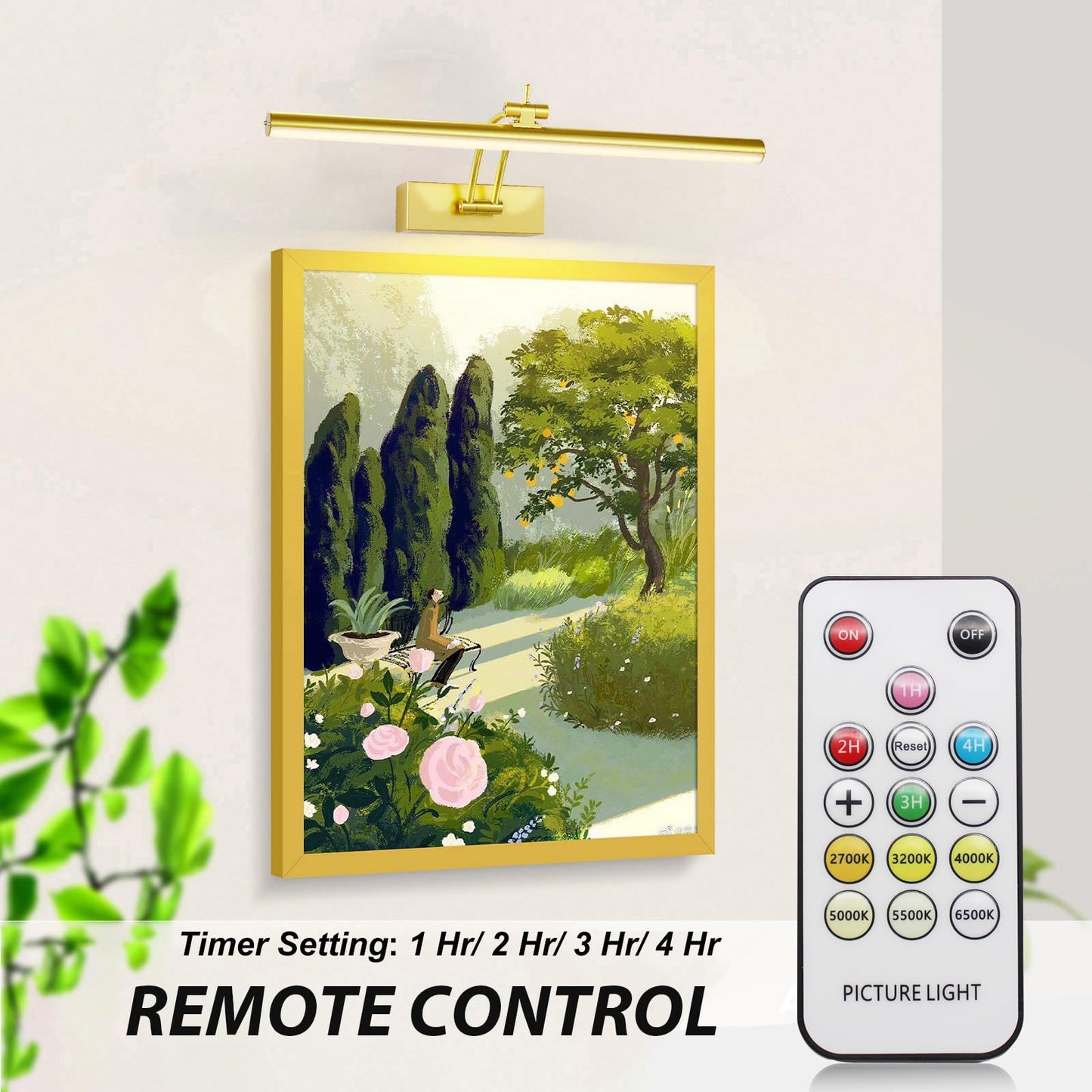 Yuichoy 3 Pack Picture Light Battery Operated For Wall  16 Wireless Display Art Lighting For discomfort-reducingting With Remote  Dimmable 5200Mah Library Light  Gold Picture Frame Lights For Gallery