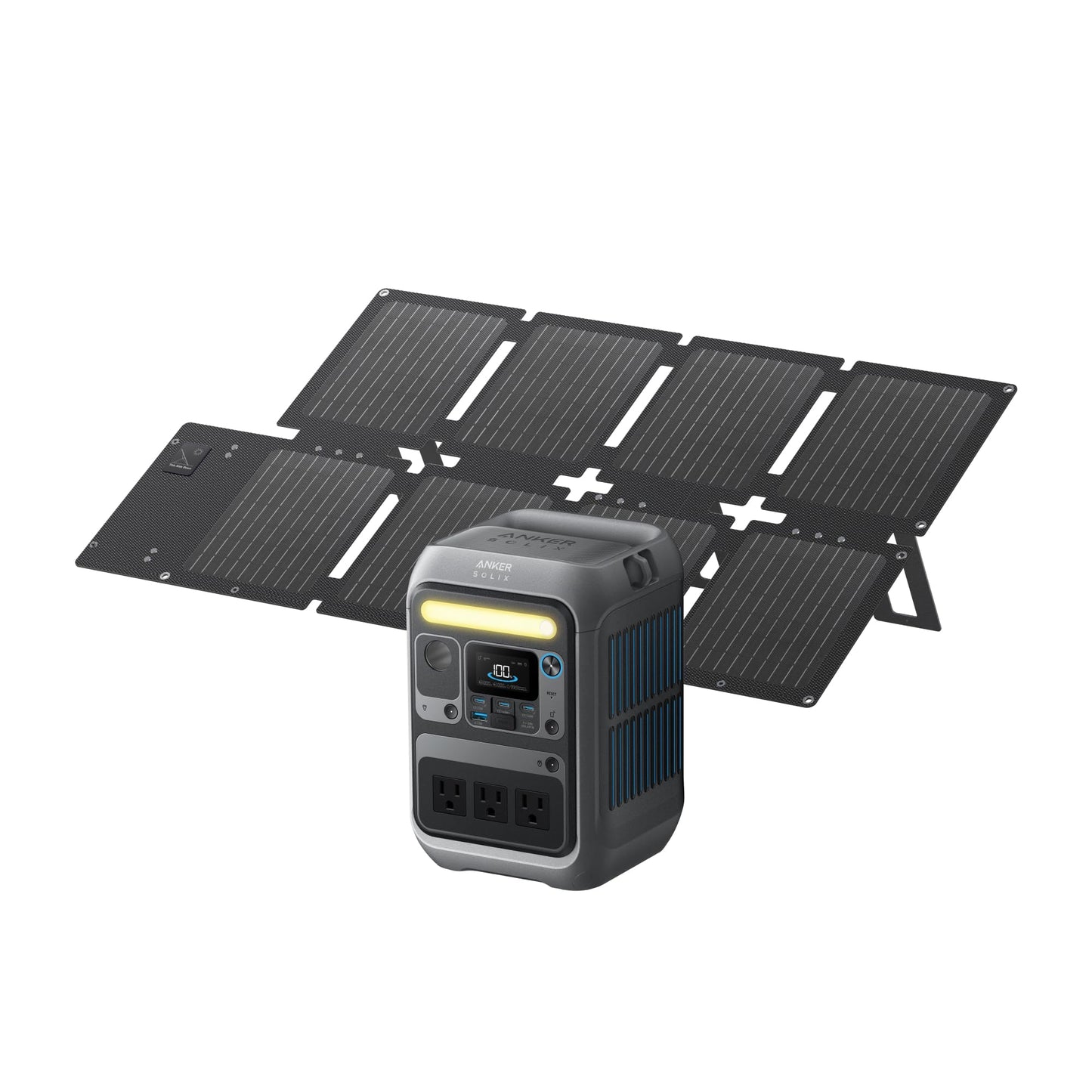 Anker Solar Generator Solix C300 With 60W Solar Panel, 288Wh Portable Power Station, 300W (600W Surge), Lifepo4 Battery, 140W Tw