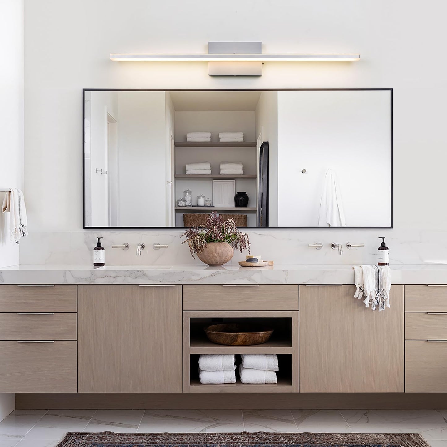 BRIVOLART LED Vanity Light - 24W, 5CCT Dimmable, 31.5 Inch, Brushed Nickel, Model 6420