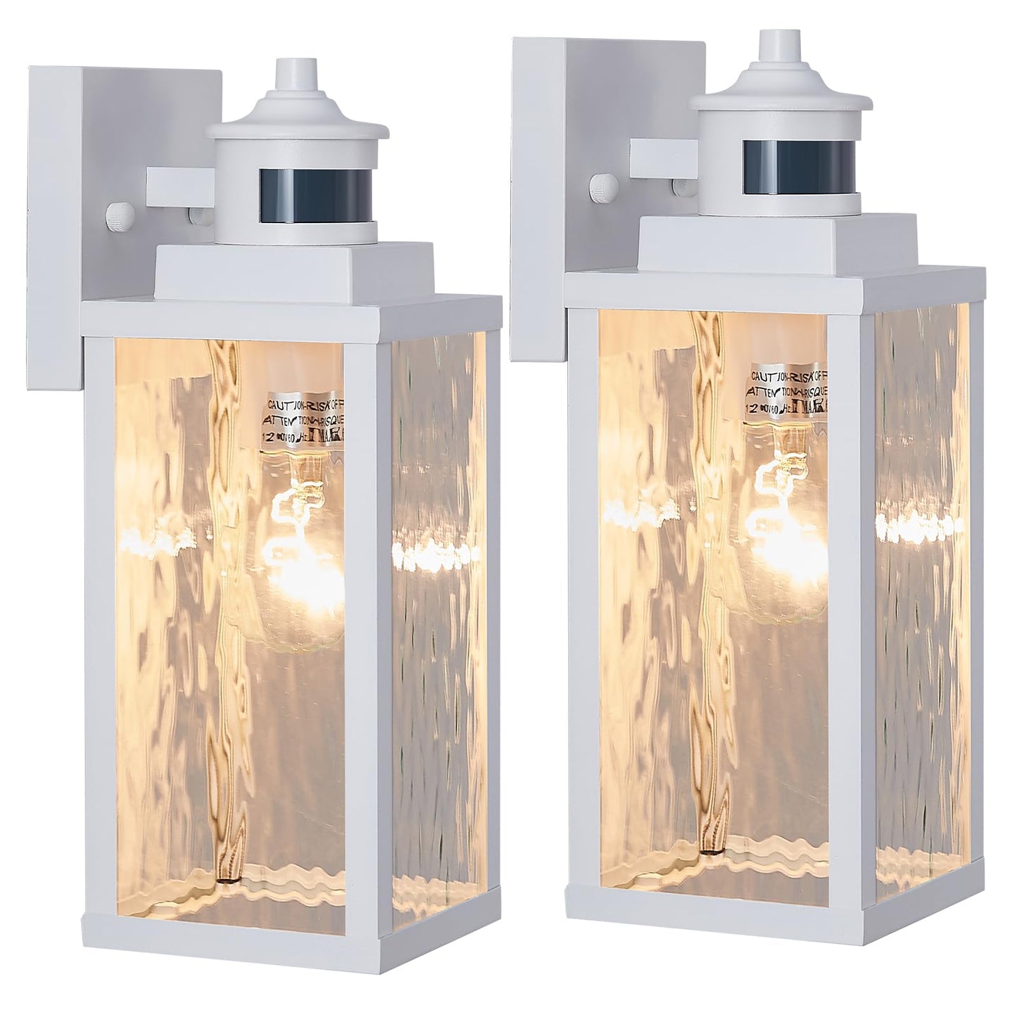 Mdenlt 2 Pack White Motion Sensor Outdoor Wall Lights Updated Dusk To Dawn Outdoor Lighting  Exterior Light Fixtures Wall Mount Waterproof Porch Light Outside Lights For House