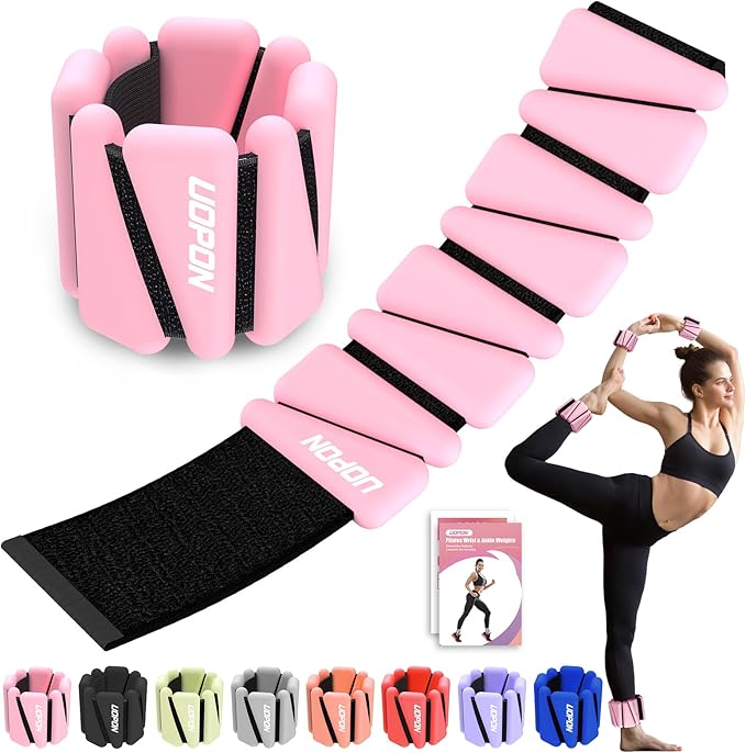 Wrist Ankle Weights for Women Set of 2, Adjustable Silicone Weighted Bangles, Wearable Ultra-durable Strips Weight Bracele...