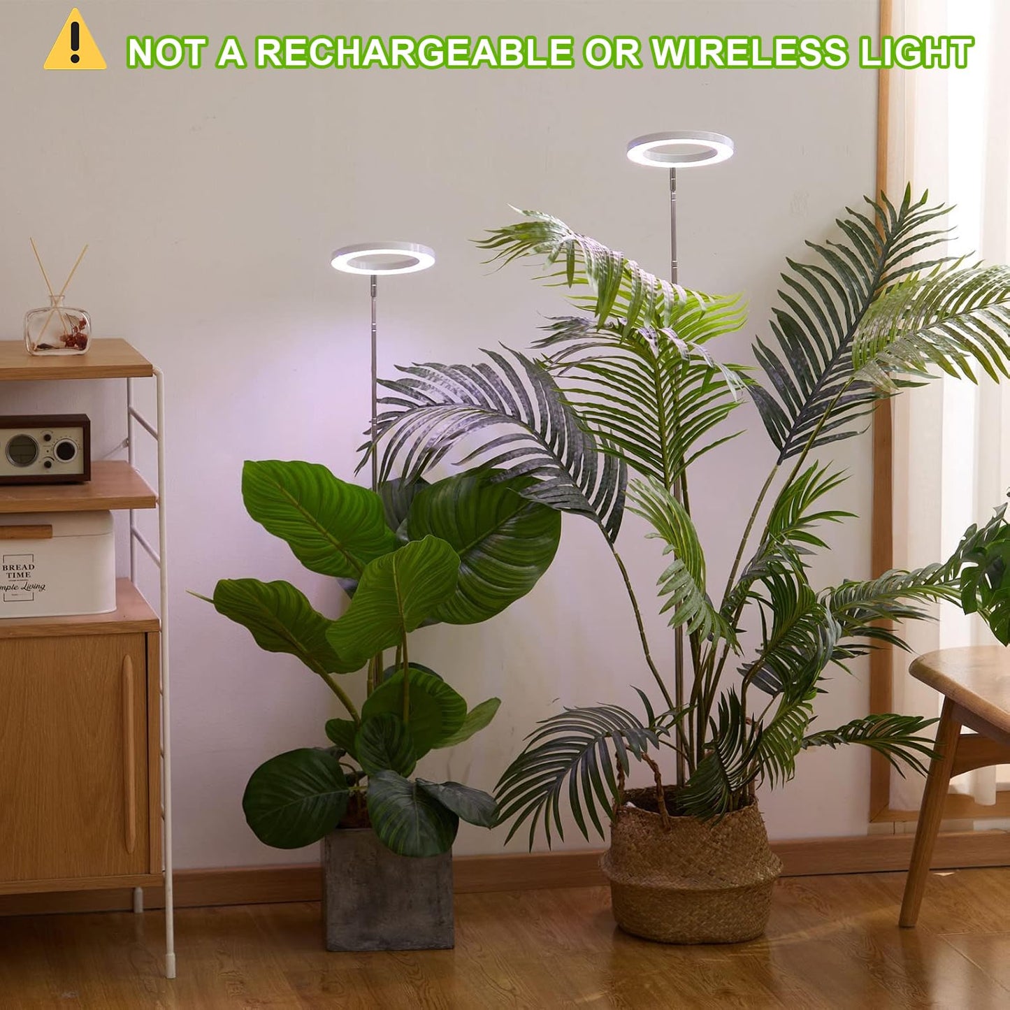 yadoker Plant Grow Light, LED Full Spectrum, Height Adjustable, 1 Pack, Aluminum, Mix White, Model ZY-GL-03