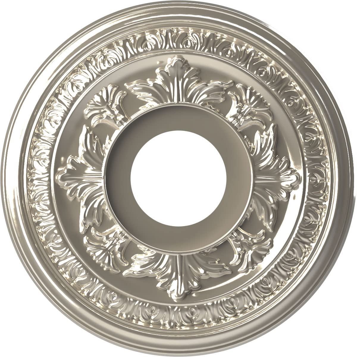 Ekena Millwork Cmp13Babcr Baltimore Thermoformed Pvc Ceiling Medallion (Fits Canopies Up To 5 1/4), 13Od X 3 1/2Id X 3/4P, Brigh