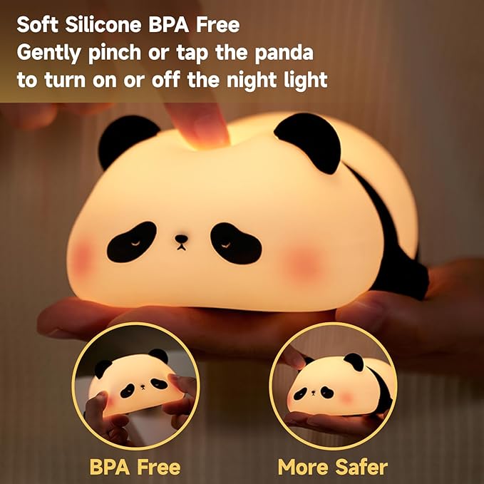 Cute Duck/Chicken/Pig/Rabbit/Panda Night Light, LED Squishy Animal Novelty Lamp for Toddler Baby Kids, Nursery Touch Kawaii Room/House Decor