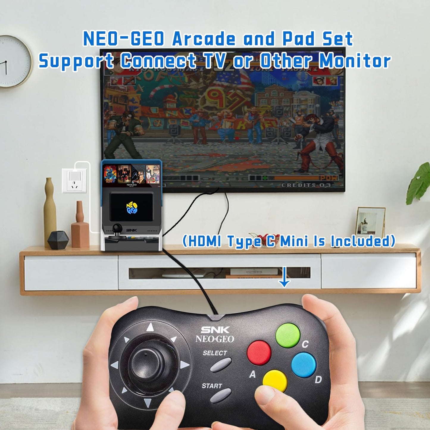 NEOGEO Mini International Arcade and Black Gamepad, 40 Pre-Loaded Classic SNK Games