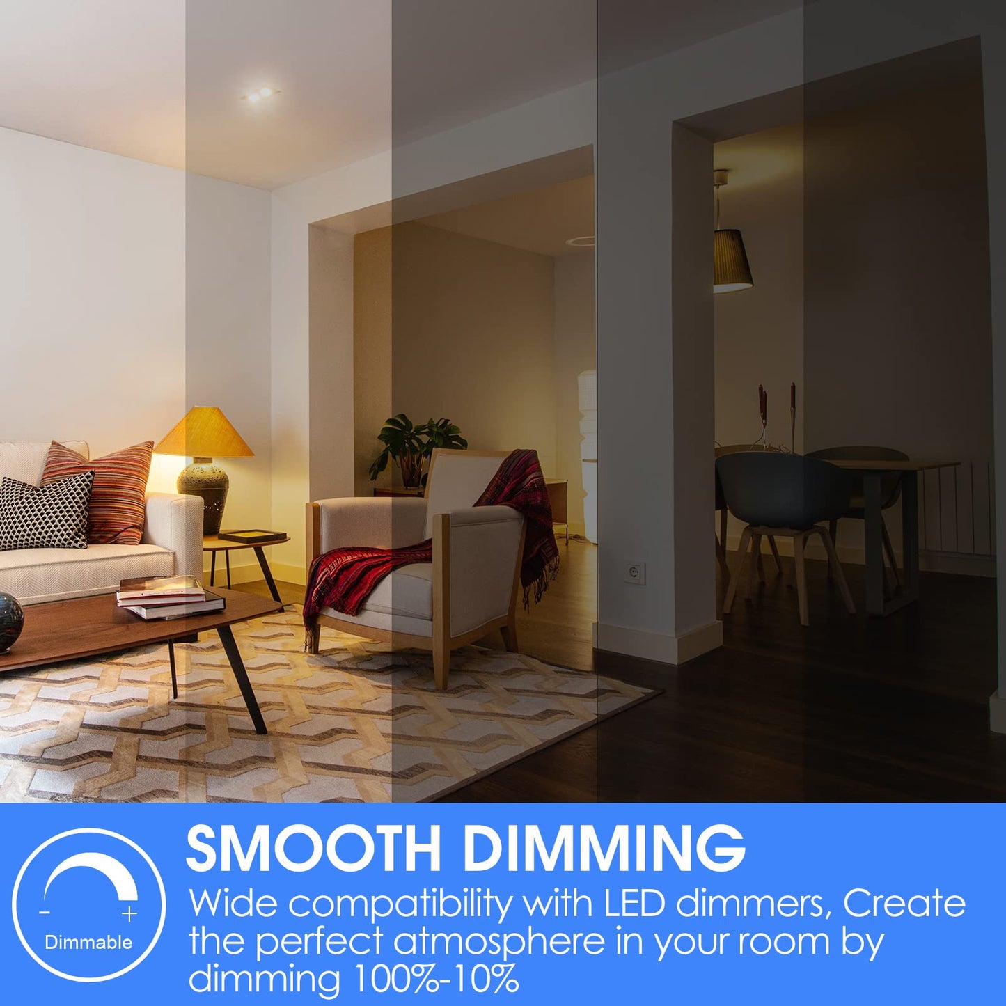 E ENERGETIC LIGHTING Dimmable Light Bulbs, 60W Equivalent 3000K Warm White, E26 Base, 8W 800 Lumens LED Light Bulbs, ETL Listed, 12 Packs