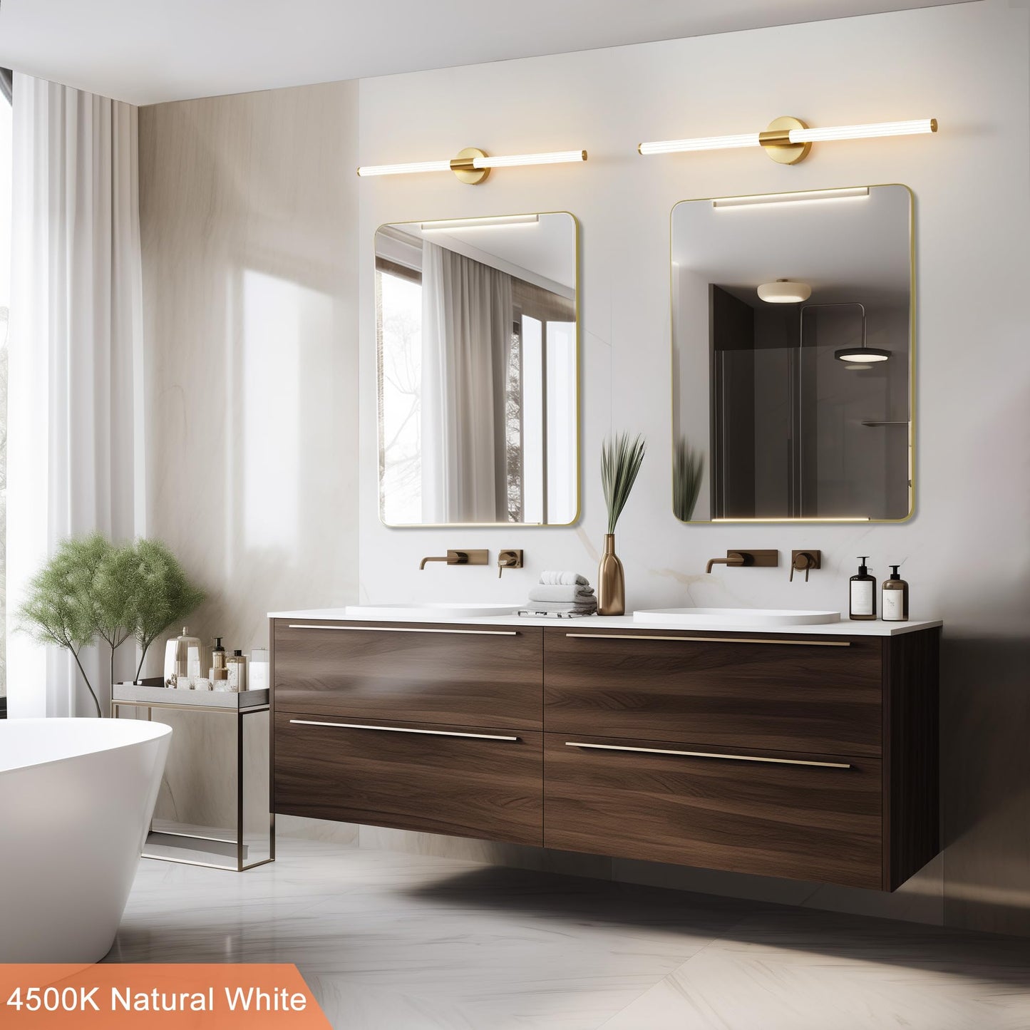 Gednbo Glod Wall Sconces Set Of 2 Hardwired  Dimmable 5Cct Led Bathroom Light Fixtures Over Mirror  360 Full Lighting 31 Long Vanity Light Bar Modern Wall Sconce For Bathroom Bedroom Living Room