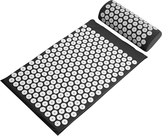 Fitvids Acupressure Mat and Pillow Set for Back/Neck Pain, Acupuncture Products to Relieve Muscle Fatigue, Improve Insomni...