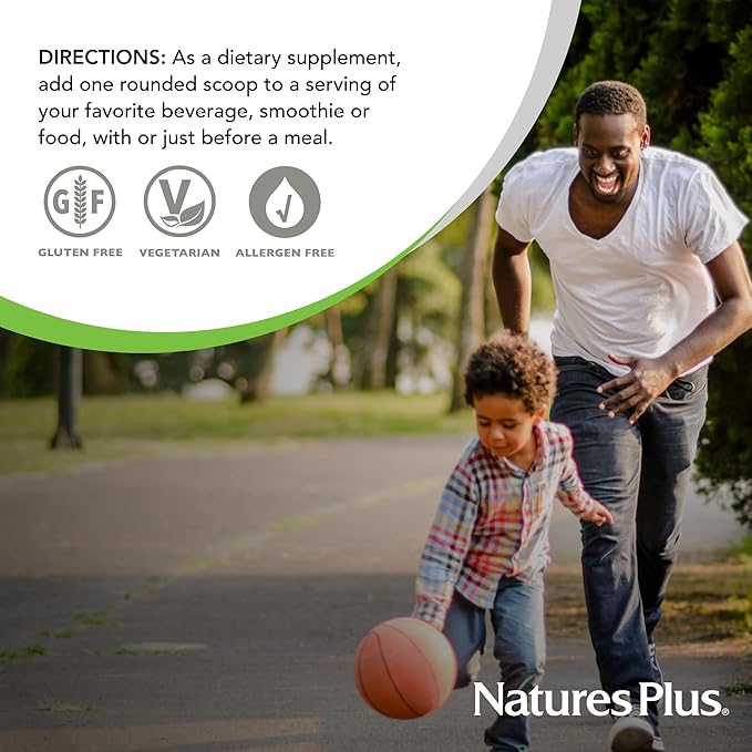 Natures Plus Source of Life Gold Drink Mix, Tropical Fruit Flavor - 1.2 lb - Multi-Vitamin Supplement - Blood, Bone & Immune Support - Gluten Free - 30 Servings
