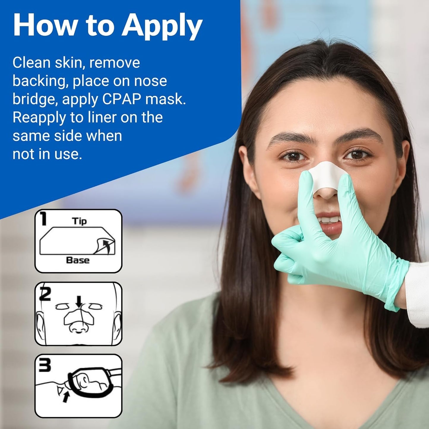 Acanthus - 12 Pack CPAP Nose Bridge Protectors (ANBP) Double for CPAP Mask Extra Cushion for Nasal Skin Protection - Reusable Latex-Free - CPAP Accessories Mask Liner - Pack of 12