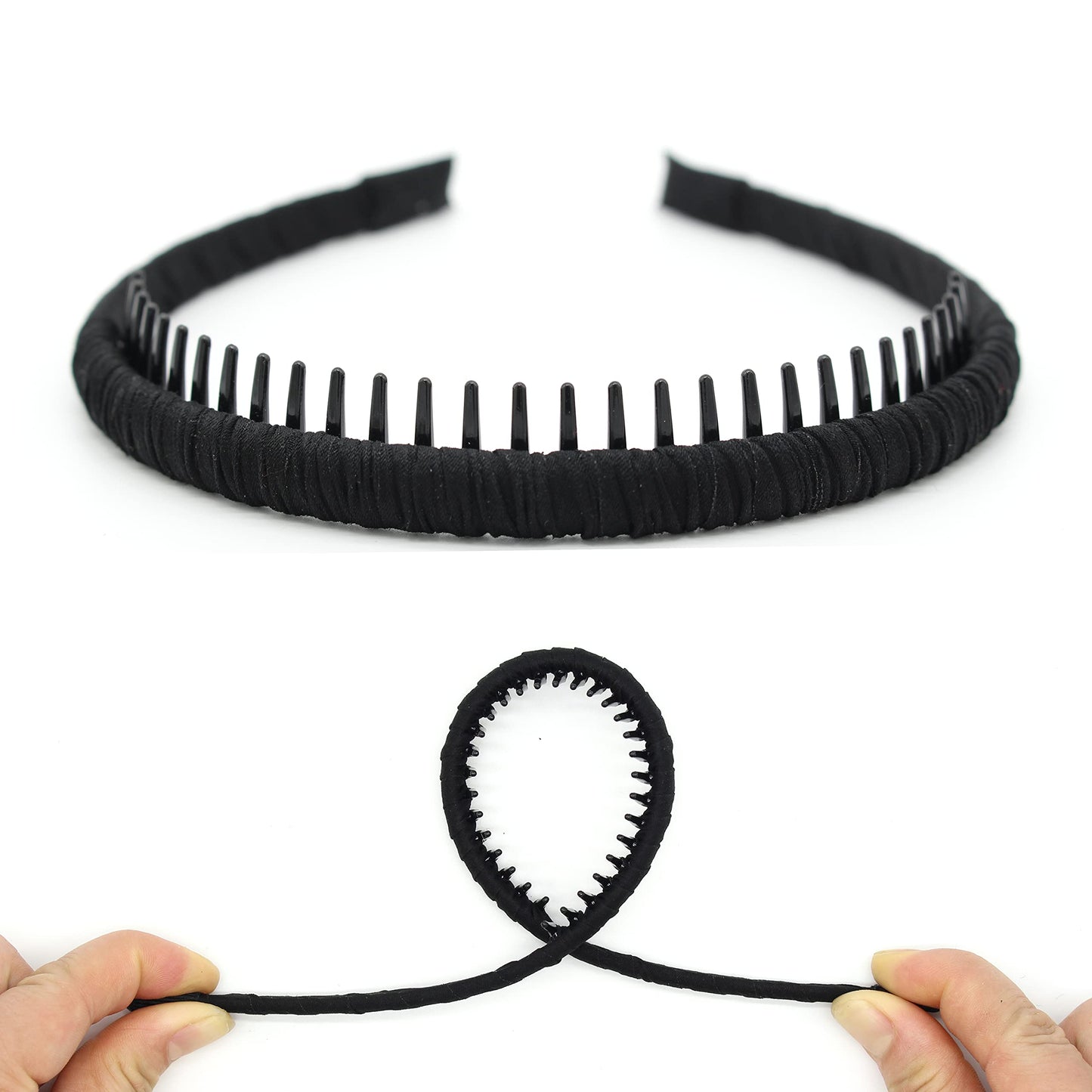 JOBAND Fashion Headbands for women Girls Non-slip hair band Comfy Headband Hair Hoop Resin teeth Comb Hair Accessories (4 Colors