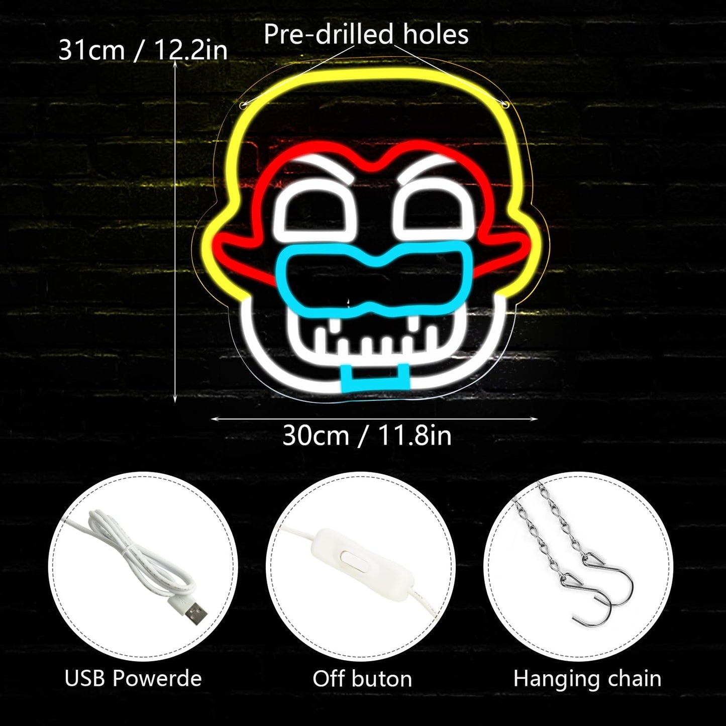 Ahlove Five Nights At FreddyS/Fnaf Glamrock Freddy Neon Signs For Wall Decor