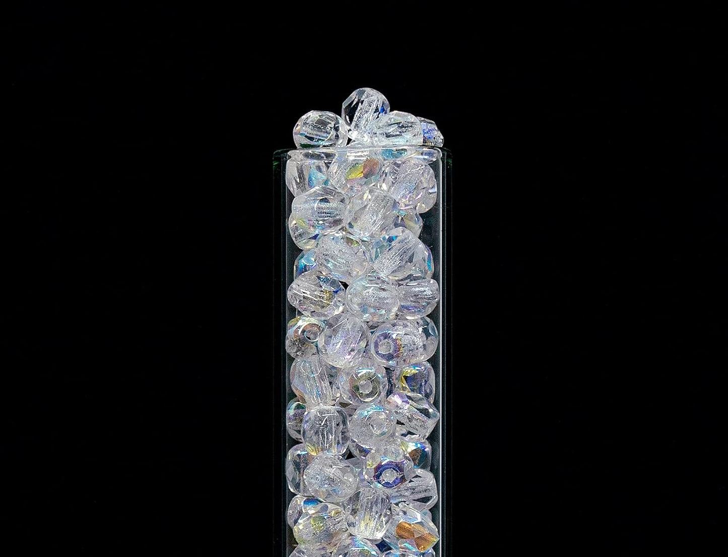 0.88oz (600+ pcs) Faceted Fire Polished Pressed Czech Glass Beads 3mm (0.12in), Crystal AB 00030-28701