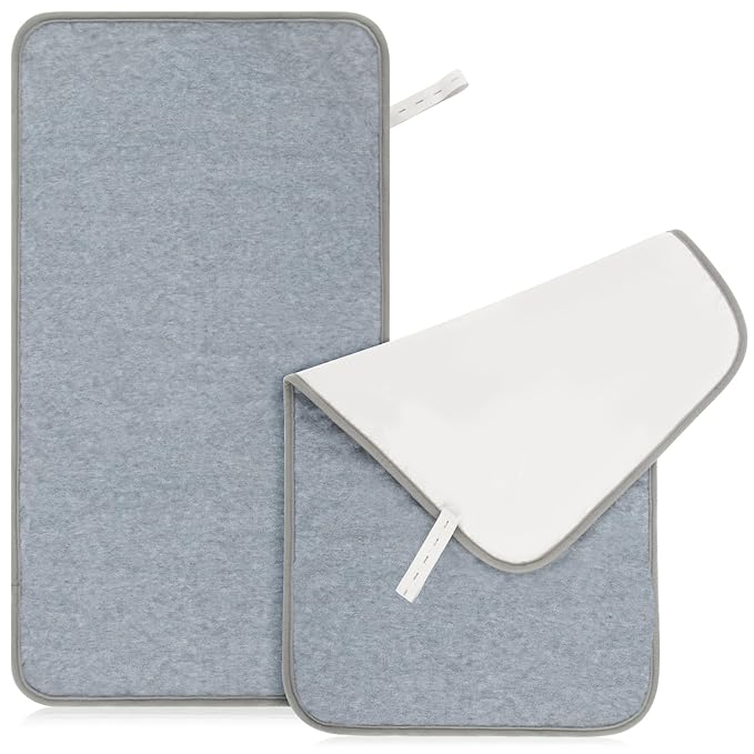 Diaper Changing Pad Liner - 2 Packs 14.5"×26.5" Travel Waterproof Changing Mat Washable,Reusable Washable Liners for Dogs,Diaper Changing Pad for Adults,Table Pad Rectangle Grey