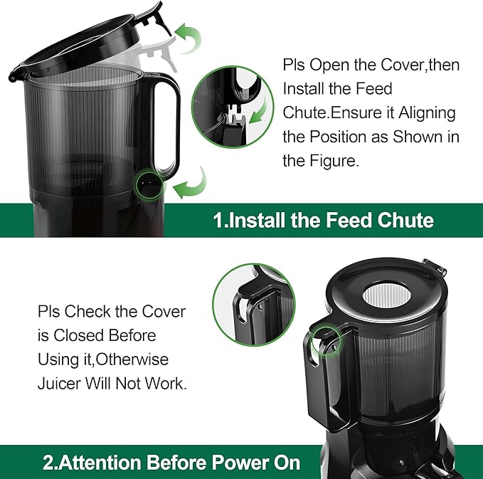 Fretta Nifty Cold Press Juicer Machines,Slow Masticating Juicer Machines with 1.1 L Large Feed Chute,Fit Whole Fruits & Vegetables Easy Clean Self Feeding,High Juice Yield,BPA Free (Ink-black)