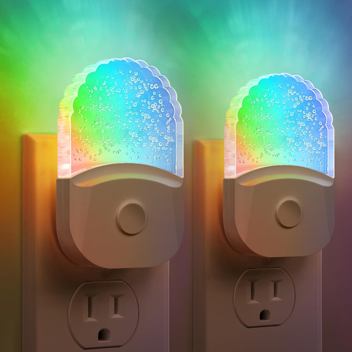 Night Lights Plug Into Wall  Color Changing Night Light For Kids  Rgb Night Lights Plug Into Wall 2 Pack  Soft White Nightlights Plug In With Dusk To Dawn Sensor For Kid Bedroom  Gift  Bathroom