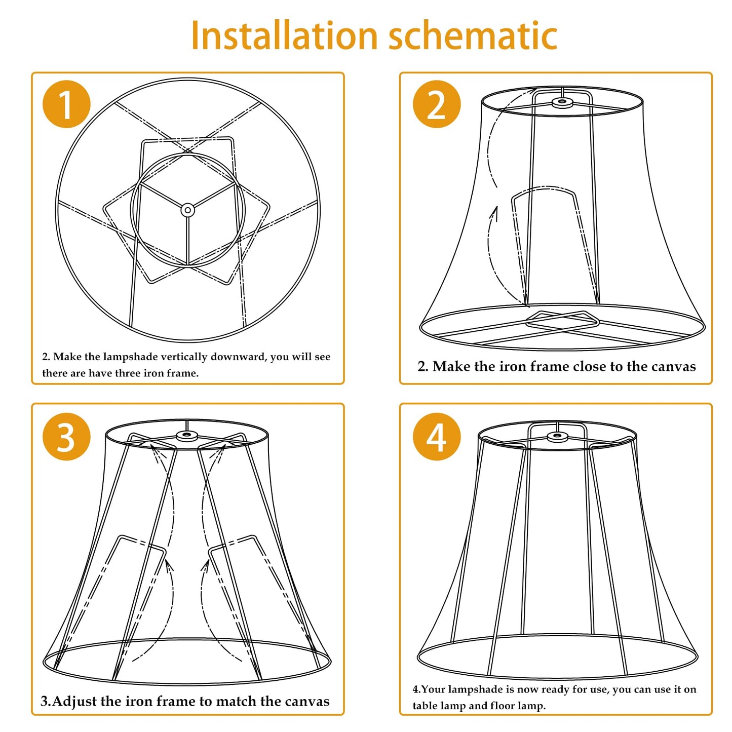 TOOTOO STAR Large Drum Lamp Shade for Chandeliers, 12x16x11in, Brown, Fabric Natural Linen, Model 0203