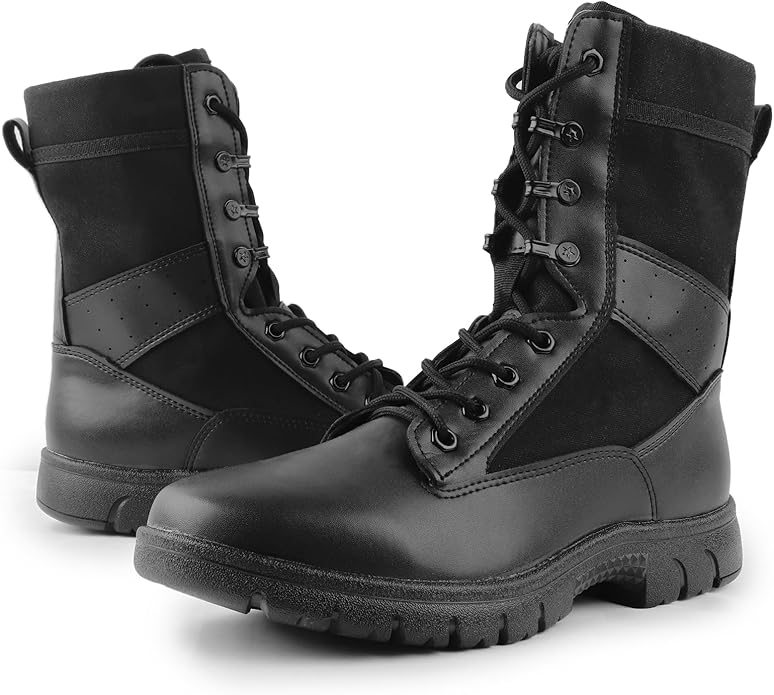 LUDEY Tactical Boots for Men Anti-Slip Comfortable Breathable Military Duty Combat Police Women’s Boots for Outdoor Trekki...