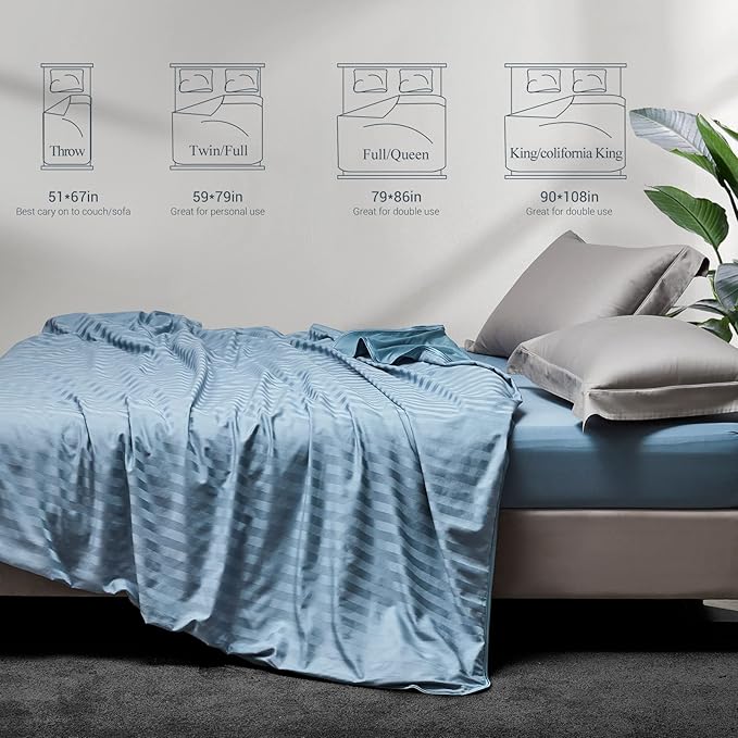 Elegear Revolutionary Cooling Blanket Queen, Absorbs Heat to Keep Body Cool for Night Sweats, Double Sided Arc-Chill3.0 Cooling Fiber Q-Max>0.5, Lightweight Summer Cold Blankets for Sleeping 79“ x 86”