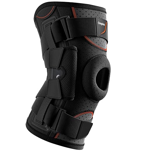 Omples Hinged Knee Brace for Knee Pain, Meniscus Tear Knee Support with Side Stabilizers for Men and Women Patella Knee Br...