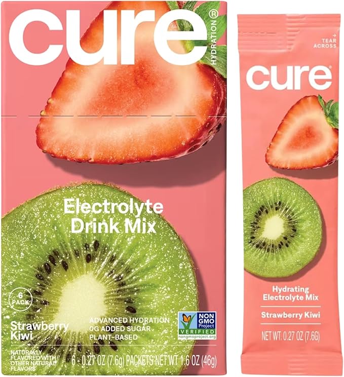 Cure Hydration Plant-Based Electrolyte Drink Mix | No Added Sugar | Dehydration Relief | Coconut Water Powder | FSA-HSA El...