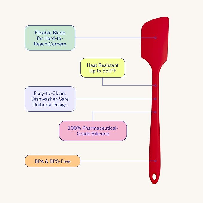 GIR: Get It Right Silicone Spatula Turner - Non-Stick Heat Resistant Kitchen Spatulas for Baking, Cooking, Scraping, and Mixing - 16 Inch, Navy - Silicone Cooking Utensils