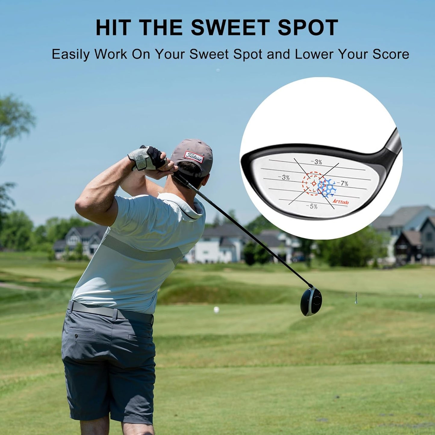 Golf Impact Tape, Golf Club Impact Stickers for Iron, Wood, Putter, Improve Golf Swing Accuracy and Distance, Swing Training Aid Impact Labels