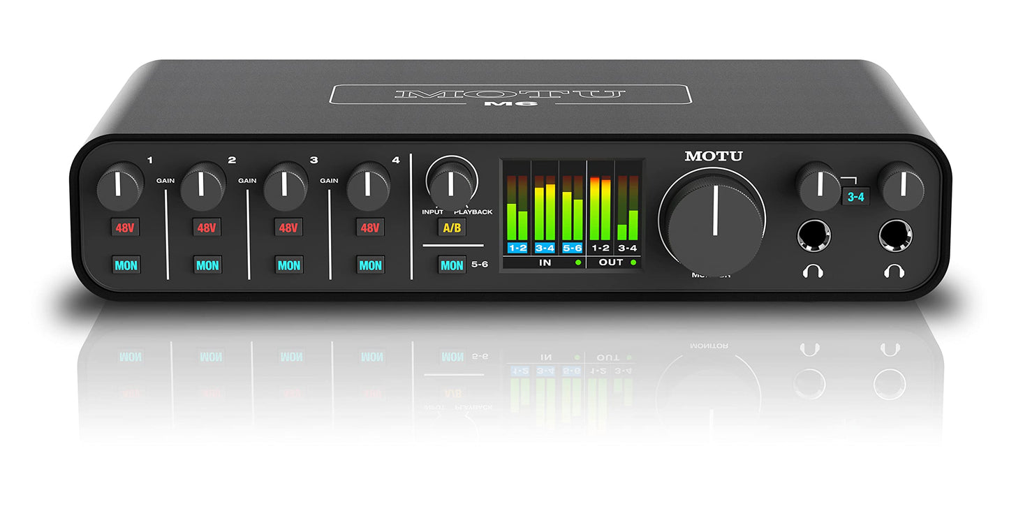 Motu M6 6X4 Usb-C Audio Interface With Studio-Quality Sound
