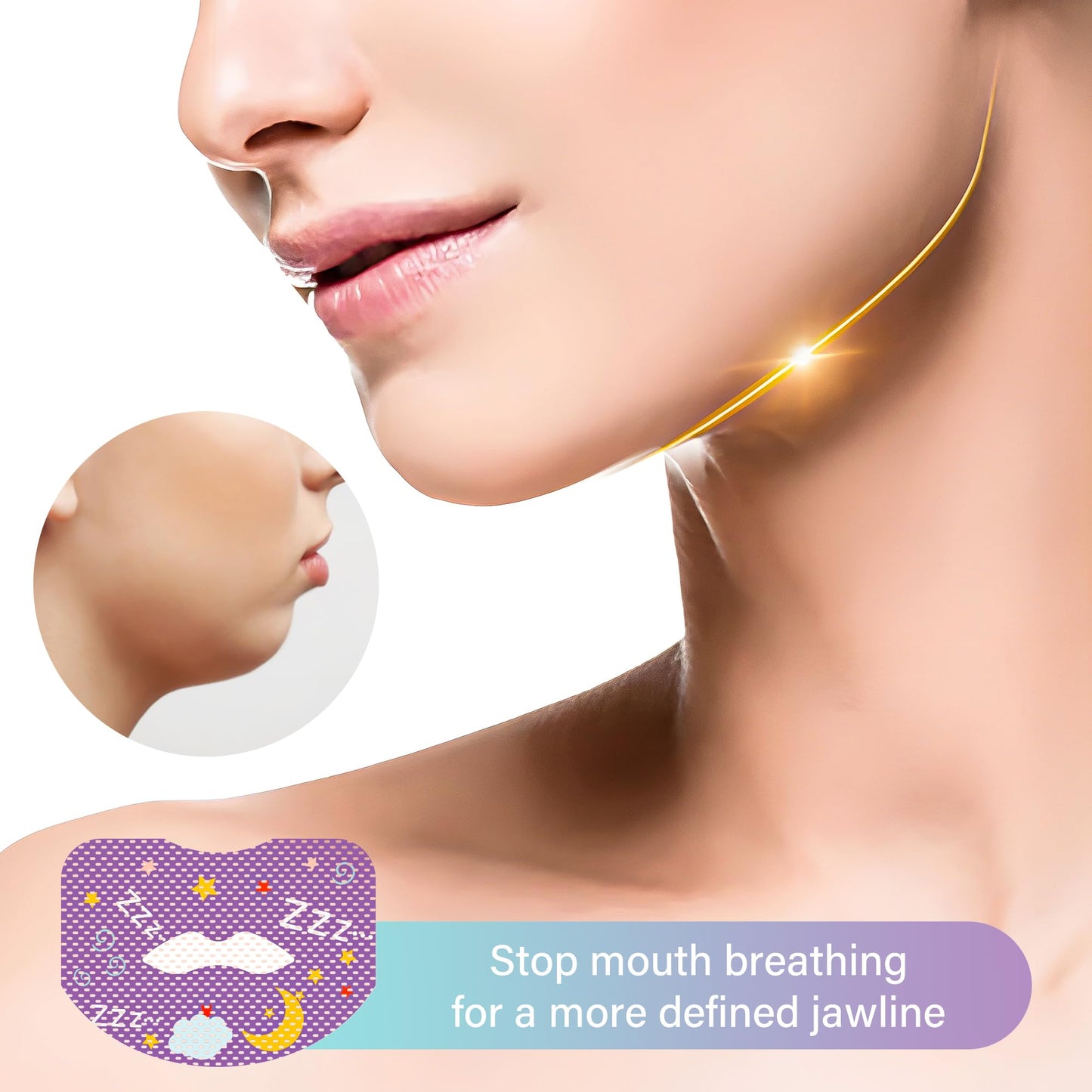 120pcs Mouth Breathing Correction Patch, Children's Closed Mouth Patch, Adult Anti-snoring, Closed Mouth Patch, Improve Mouth Breathing Facial Problems (Pink, 120pcs-Ages 16+)