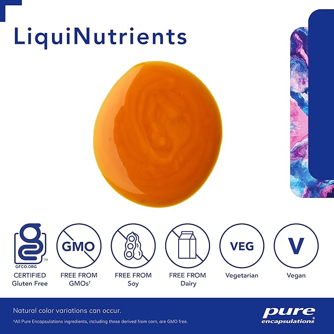 Pure Encapsulations LiquiNutrients | Liquid Multivitamin/Mineral Complex Enhanced with Organic Fruits and Vegetables for Daily Wellness | 7.8 fl. oz. | Natural Lemon Crème Flavor