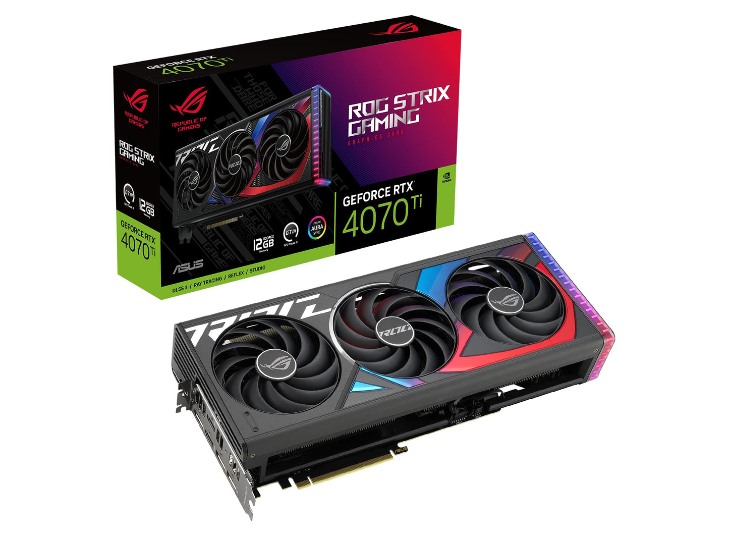 Asus Rog Strix Nvidia Geforce Rtx 4070 Ti Gaming Graphics Card (Pcie 4.0, 12Gb Gddr6X, Hdmi 2.1A, Displayport 1.4A)