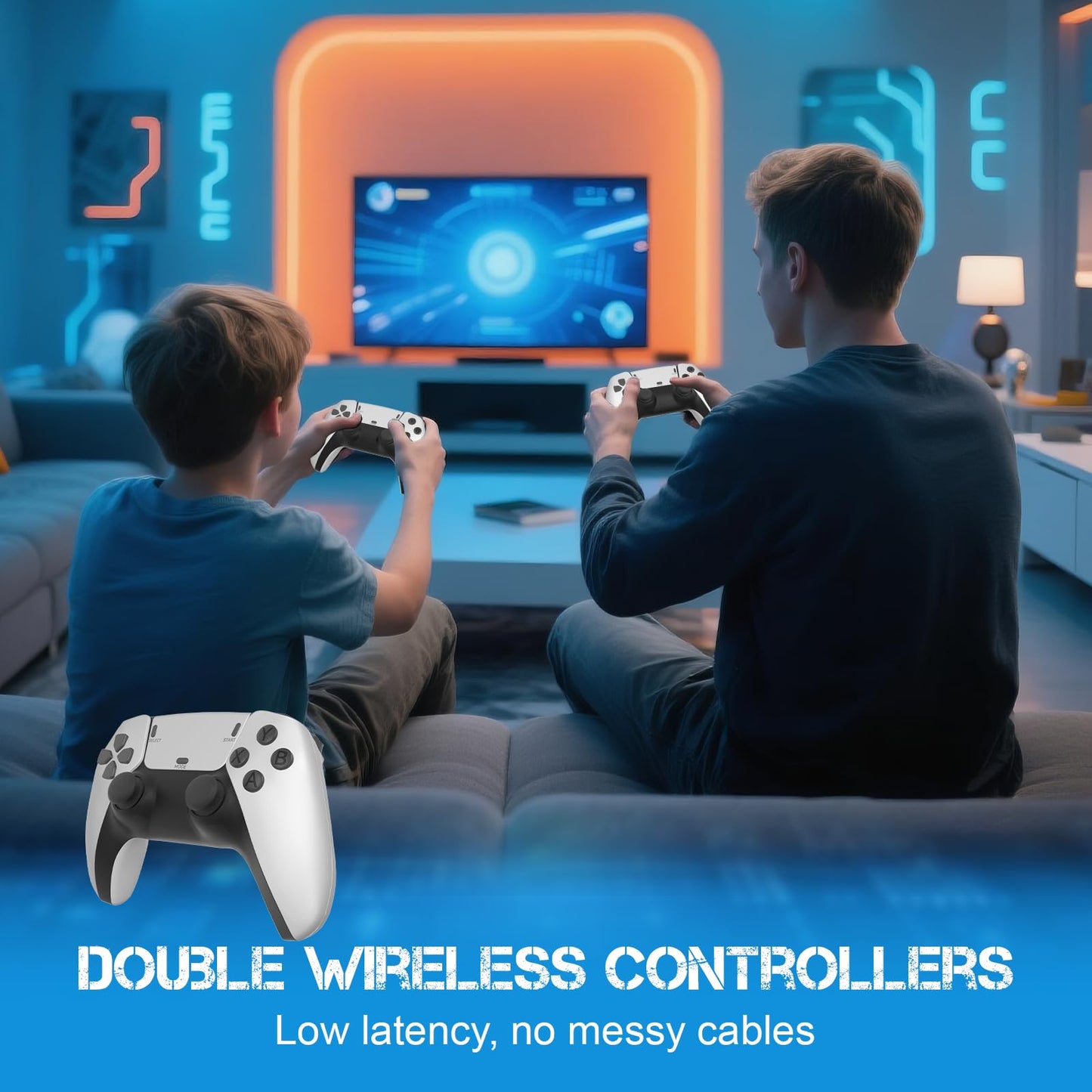 Retro Gaming Console Stick, Classic Video Games Stick with 4K HDMI, Built-in 23 Emulators, 20000+ Games - Plug & Play TV Video GameStick with Upgrade Dual 2.4G Wireless Controllers