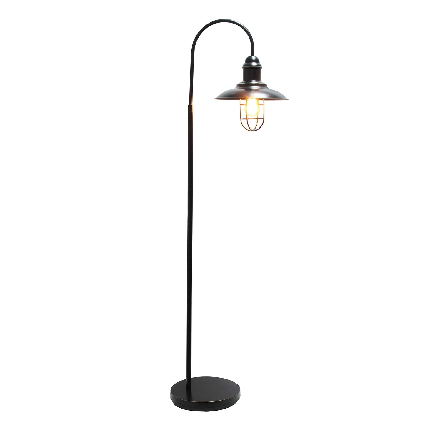 Elegant Designs Rustic Open Cage Floor Lamp, Metal, 19.25inL x 12inW x 64inH, Restoration Bronze, Model LF1032-RBZ