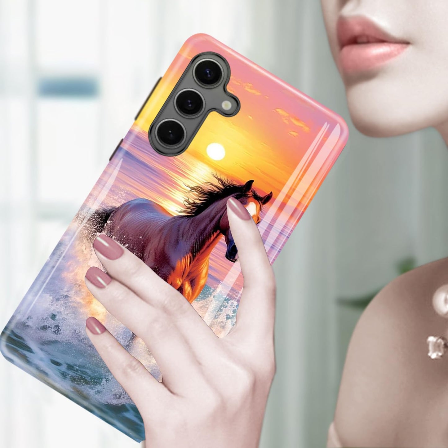 Ziskgzo Compatible For Samsung Galaxy A16 5G Case, 2 Layer Hard Shell Silicone Cover 2 In 1 Shockproof Protective Phone Case,Hor