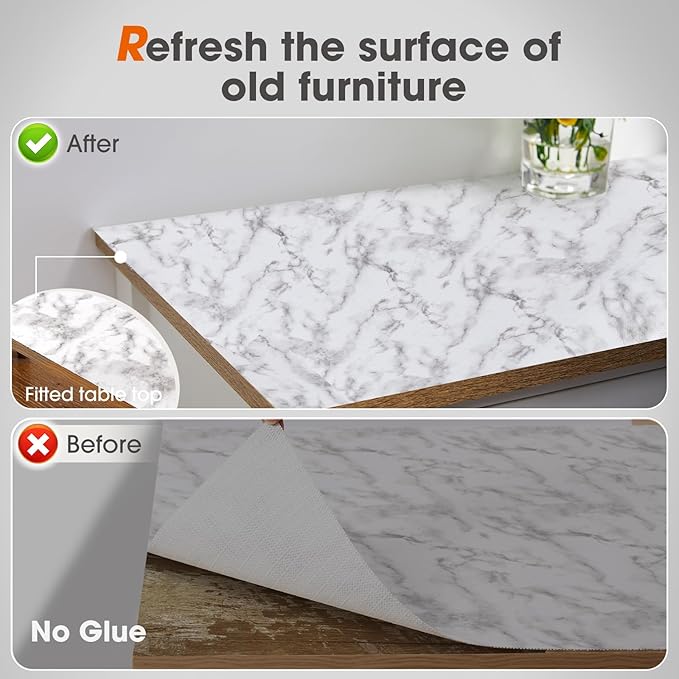 Beautysaid Shelf and Drawer Liner for Kitchen Cabinet, Non Adhesive Non Slip Shelf Paper Waterproof Washable Thickened for Dresser Pantry Shelve Bathroom Protector Liner(Marble,18 in x 10 FT)