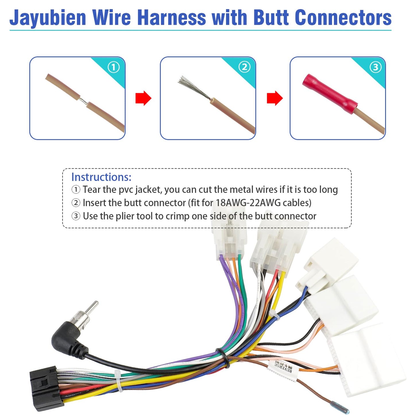 Jayubien Stereo Wiring Harness Adapter Compatible With Toyota Rav4 Camry Corolla Yaris Vios Tacoma Matrix 2006-2016,16Pin Car Ra